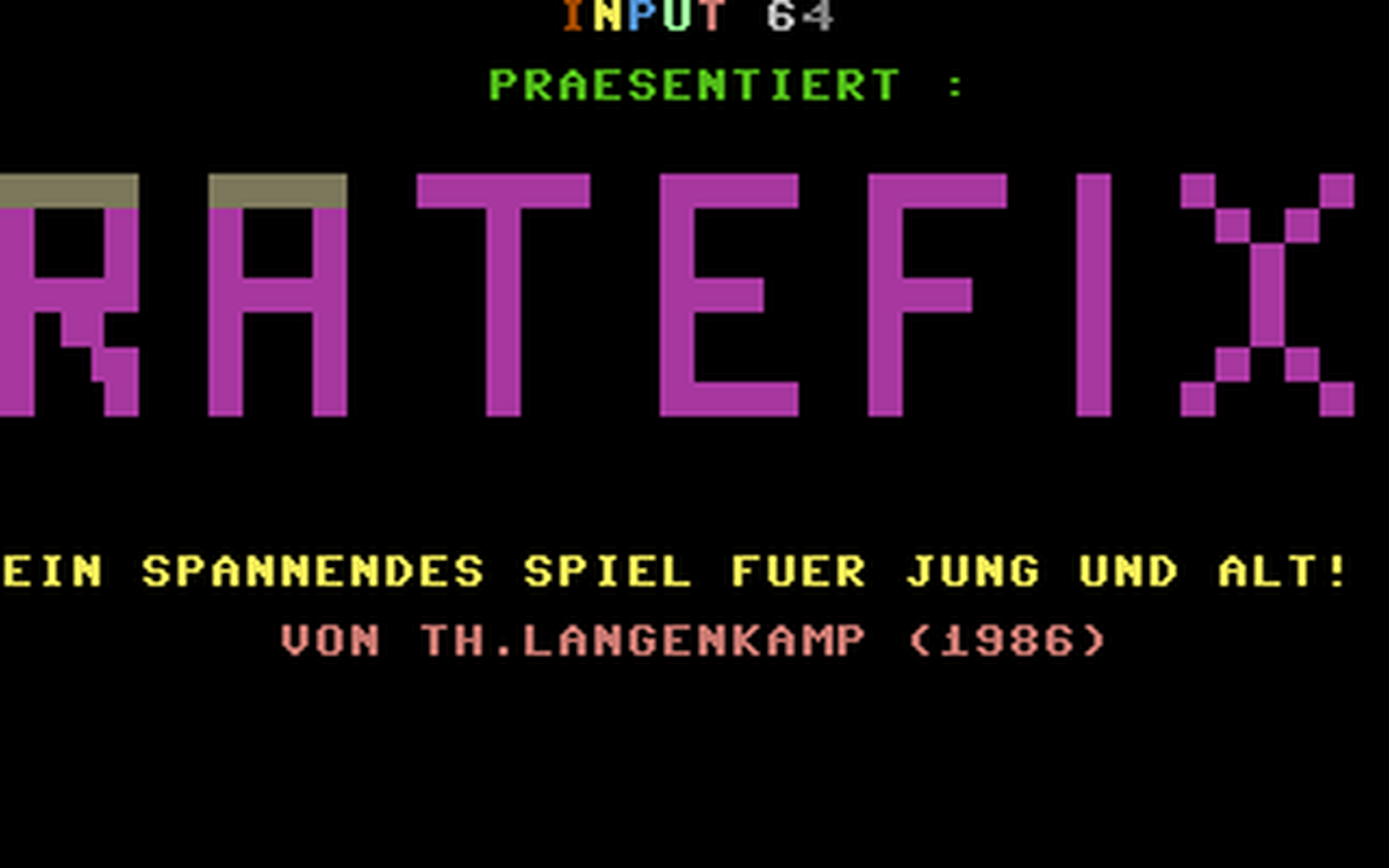 C64 GameBase Ratefix Verlag_Heinz_Heise_GmbH/Input_64 1986