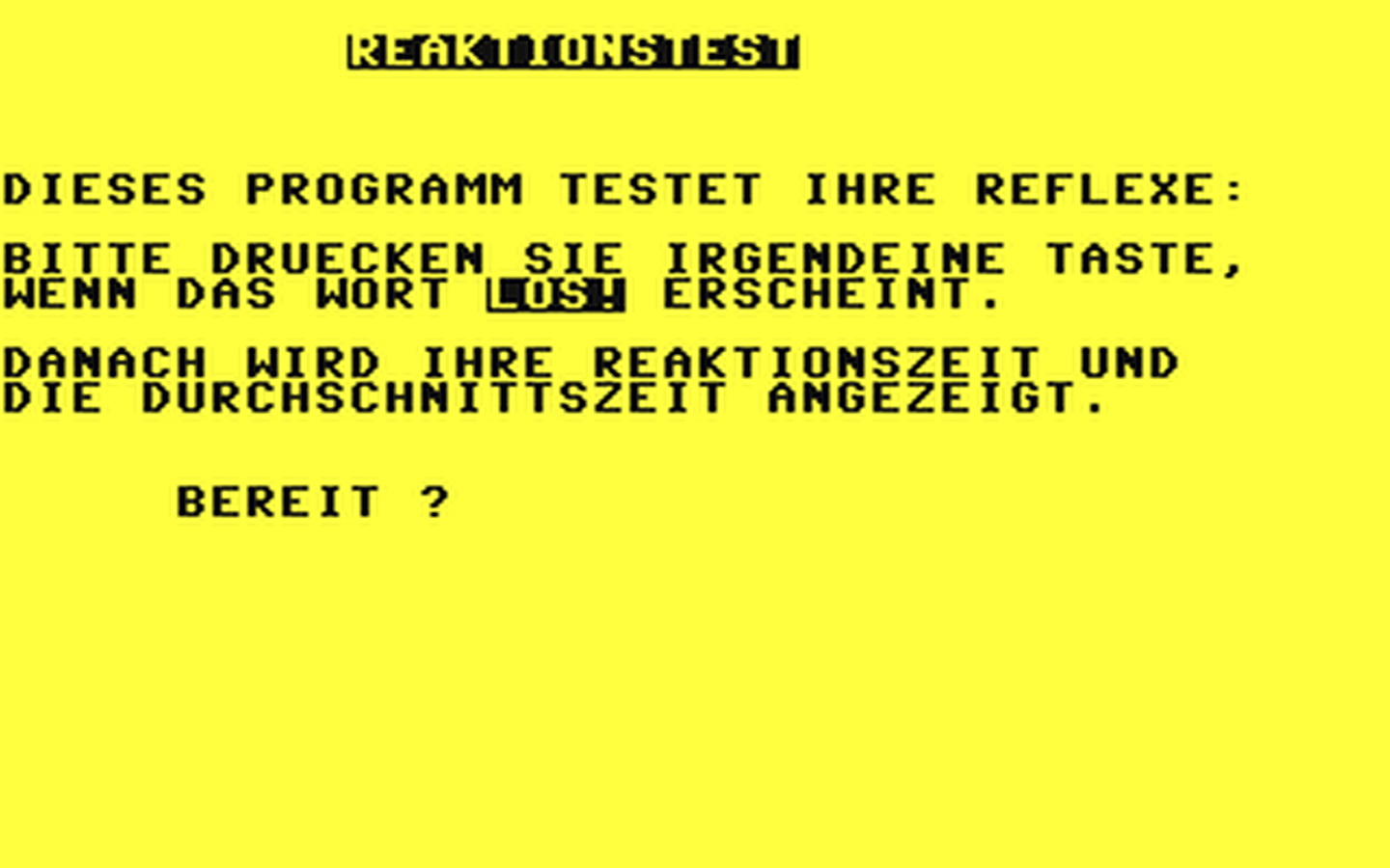 C64 GameBase Reaktionszeit Ing._W._Hofacker_GmbH 1984