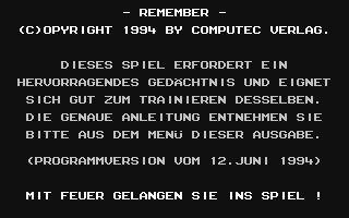 C64 GameBase Remember CP_Verlag/Magic_Disk_64 1994