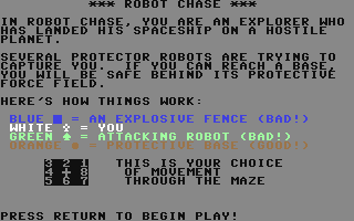 C64 GameBase Robot_Chase Datamost,_Inc. 1984