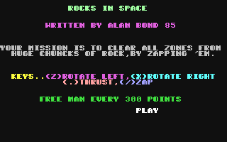 C64 GameBase Rocks_in_Space (Public_Domain) 1985