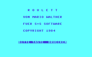 C64 GameBase Roulett S+S_Soft_Vertriebs_GmbH 1984