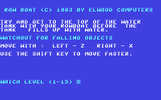 C64 GameBase Row_Boat Robtek_Ltd./Elwood_Computers 1986