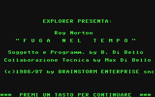 C64 GameBase Roy_Norton_-_Fuga_nel_Tempo Edizioni_Hobby/Explorer 1987