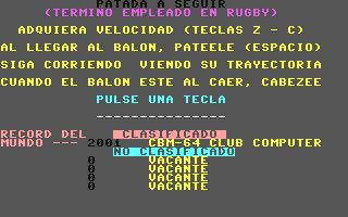 C64 GameBase Rugby Grupo_de_Trabajo_Software_(GTS)_s.a./Commodore_Computer_Club 1985