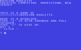 C64 GameBase Russian_Roulette Creative_Computing 1978