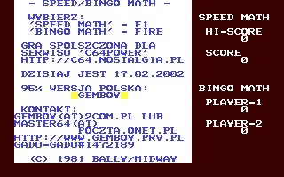 C64 GameBase Speed/Bingo_Math (Not_Published)