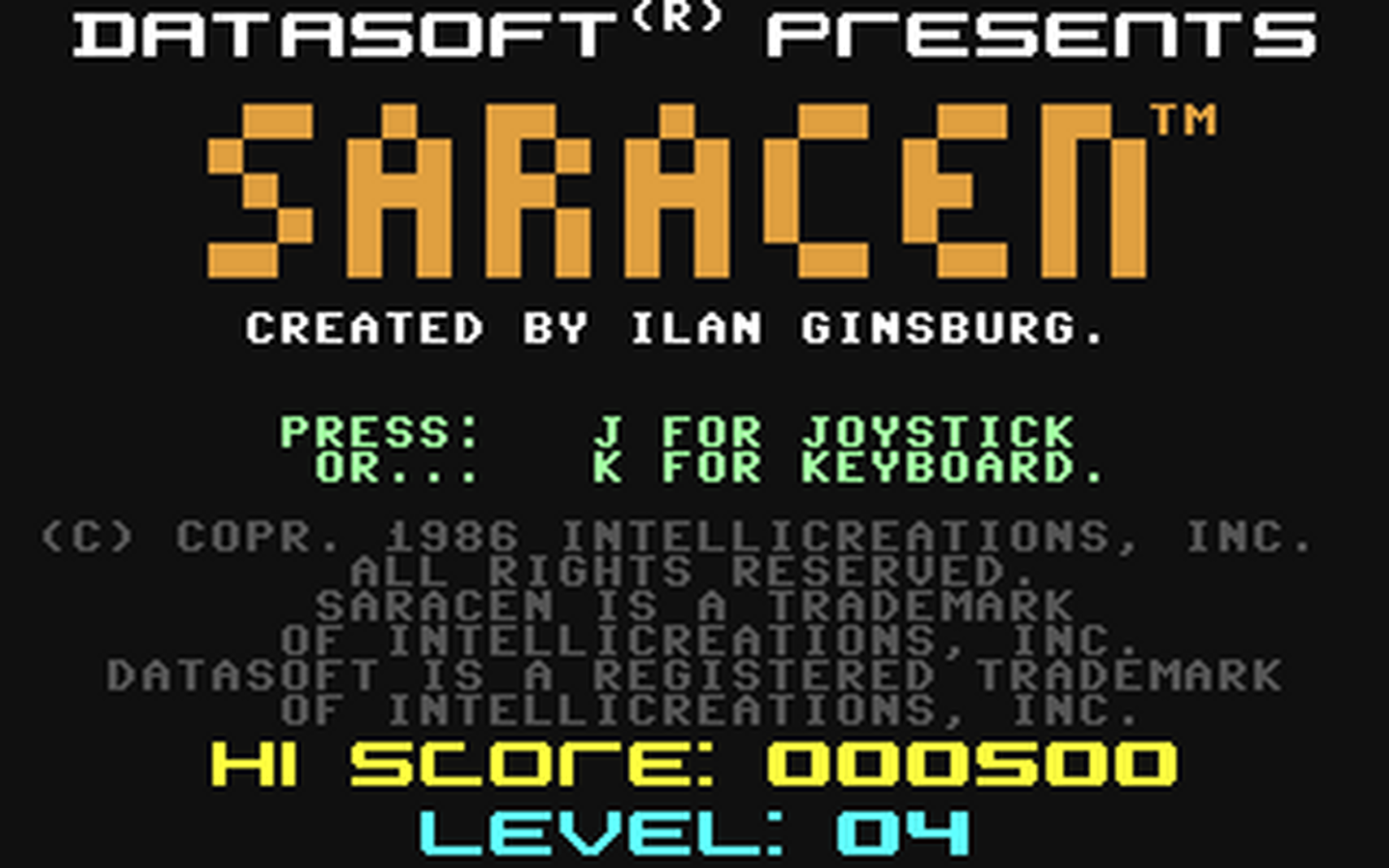 C64 GameBase Saracen Americana_Software 1986