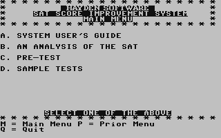 C64 GameBase SAT_Score_Improvement_System_-_Sample_Tests Hayden_Software_Co.,_Inc. 1984