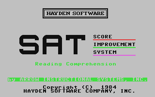 C64 GameBase SAT_Score_Improvement_System_-_Reading_Comprehension Hayden_Software_Co.,_Inc. 1984