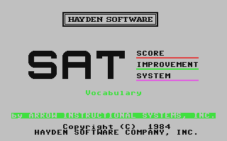 C64 GameBase SAT_Score_Improvement_System_-_Vocabulary Hayden_Software_Co.,_Inc. 1984