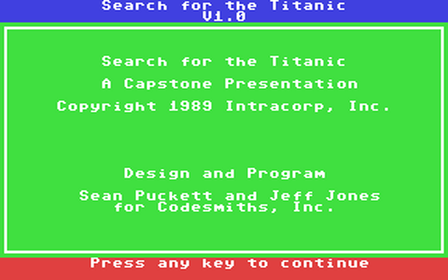 C64 GameBase Search_for_the_Titanic IntraCorp,_Inc. 1989