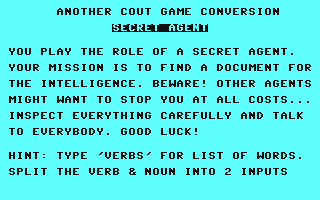 C64 GameBase Secret_Agent (Not_Published) 2018