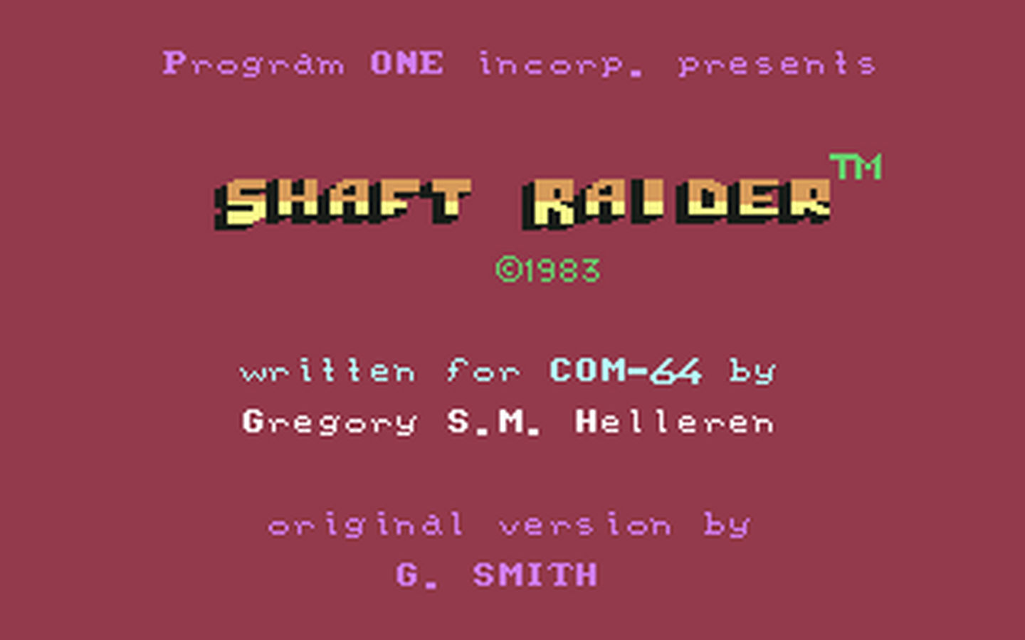 C64 GameBase Shaft_Raider Program_One,_Inc. 1983