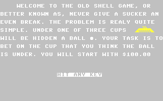 C64 GameBase Shell_Game Street_Games 1984