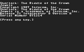 C64 GameBase Sherlock_-_The_Riddle_of_the_Crown_Jewels Infocom 1987