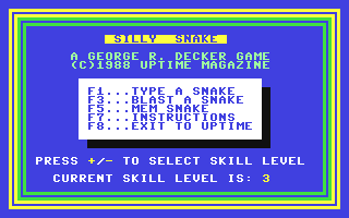 C64 GameBase Silly_Snake UpTime_Magazine/Softdisk_Publishing,_Inc. 1988