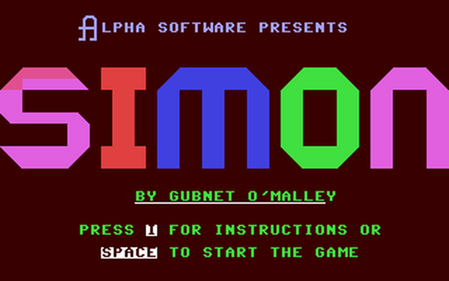 C64 GameBase Simon Alpha_Software_Ltd. 1986