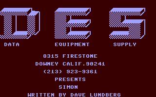 C64 GameBase Simon Data_Equipment_Supply_(DES) 1979