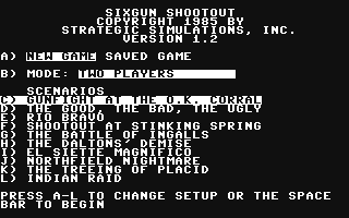 C64 GameBase Sixgun_Shootout SSI_(Strategic_Simulations,_Inc.) 1985