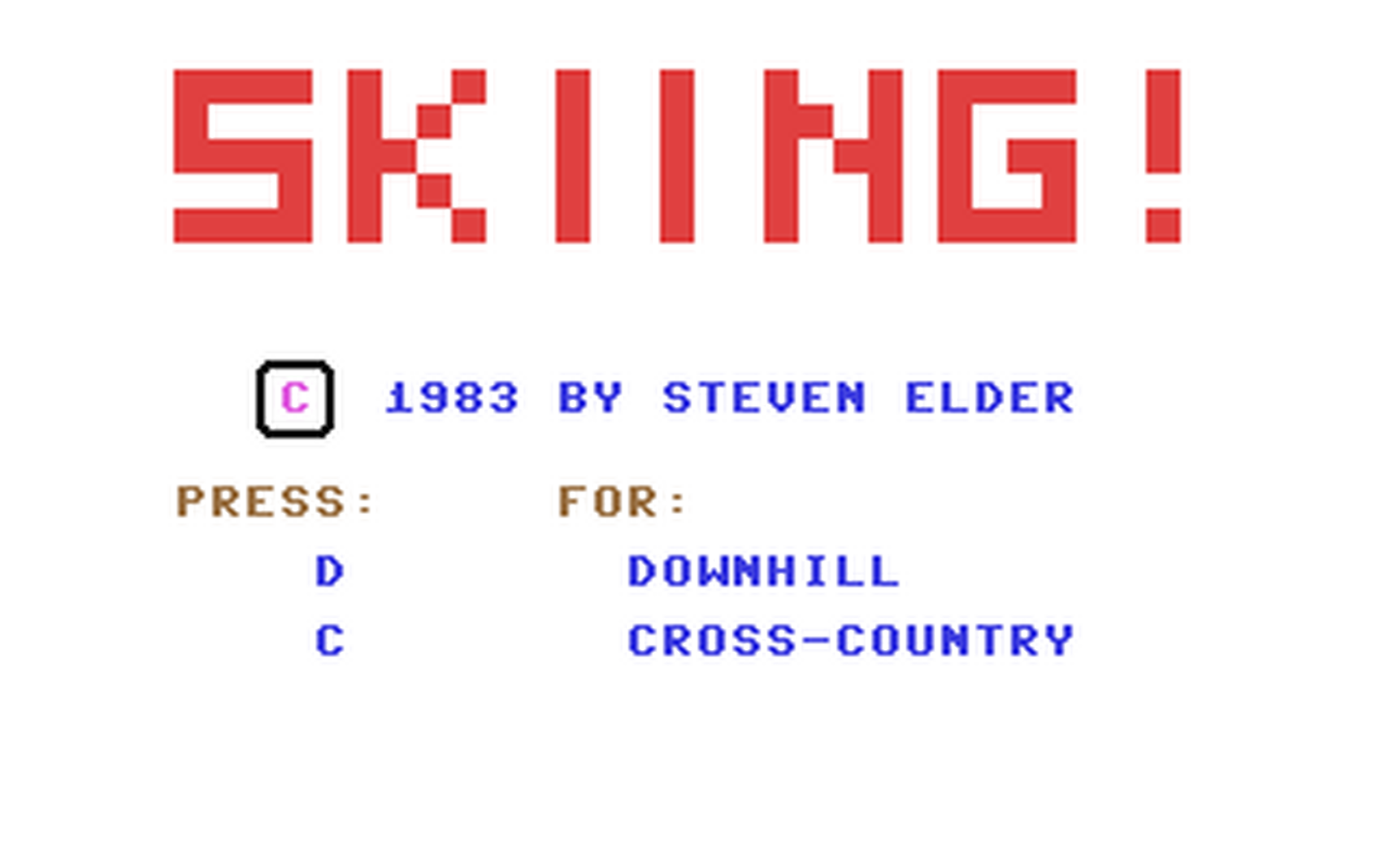 C64 GameBase Skiing! 1983