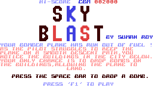 C64 GameBase Skyblast Business_Press_International_Ltd./Your_Computer 1986