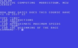 C64 GameBase Slalom Creative_Computing 1978