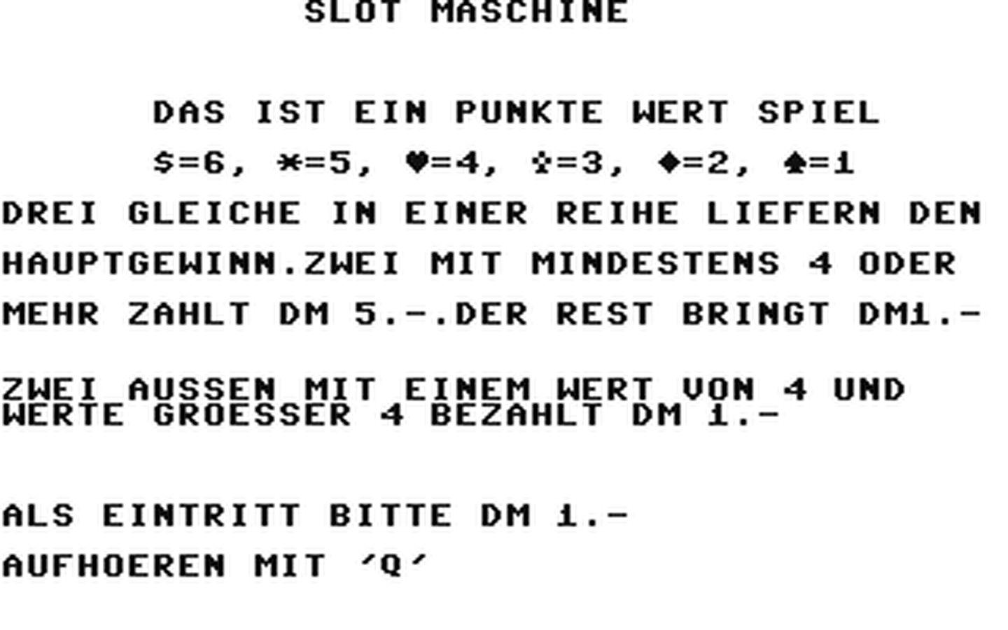 C64 GameBase Slot_Maschine Ing._W._Hofacker_GmbH 1984