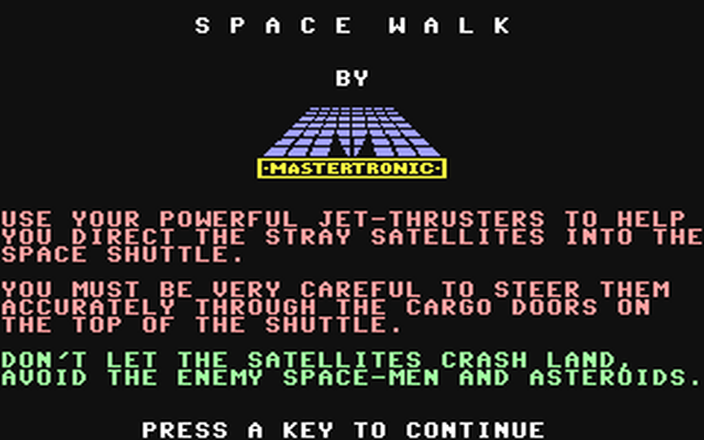 C64 GameBase Space_Walk Mastertronic 1985
