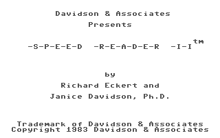 C64 GameBase Speed_Reader_II Davidson_&_Associates,_Inc. 1983
