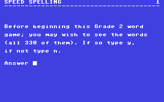 C64 GameBase Speed_Spelling_2 Commodore_Educational_Software