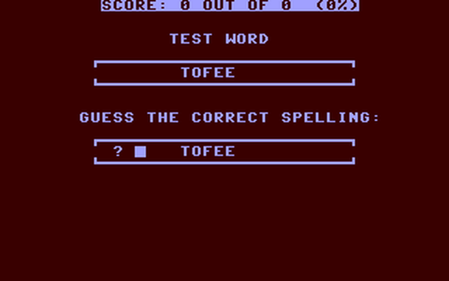 C64 GameBase Spelling_Challenge CW_Communications,_Inc./RUN 1985