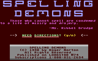 C64 GameBase Spelling_Demons Loadstar/Softdisk_Publishing,_Inc. 1990