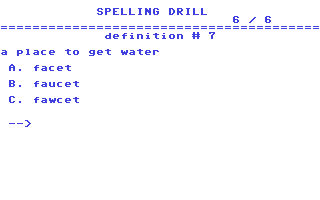 C64 GameBase Spelling_Drill_#009 Loadstar/Softalk_Production 1985