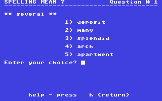 C64 GameBase Spelling_Mean_7 Commodore_Educational_Software
