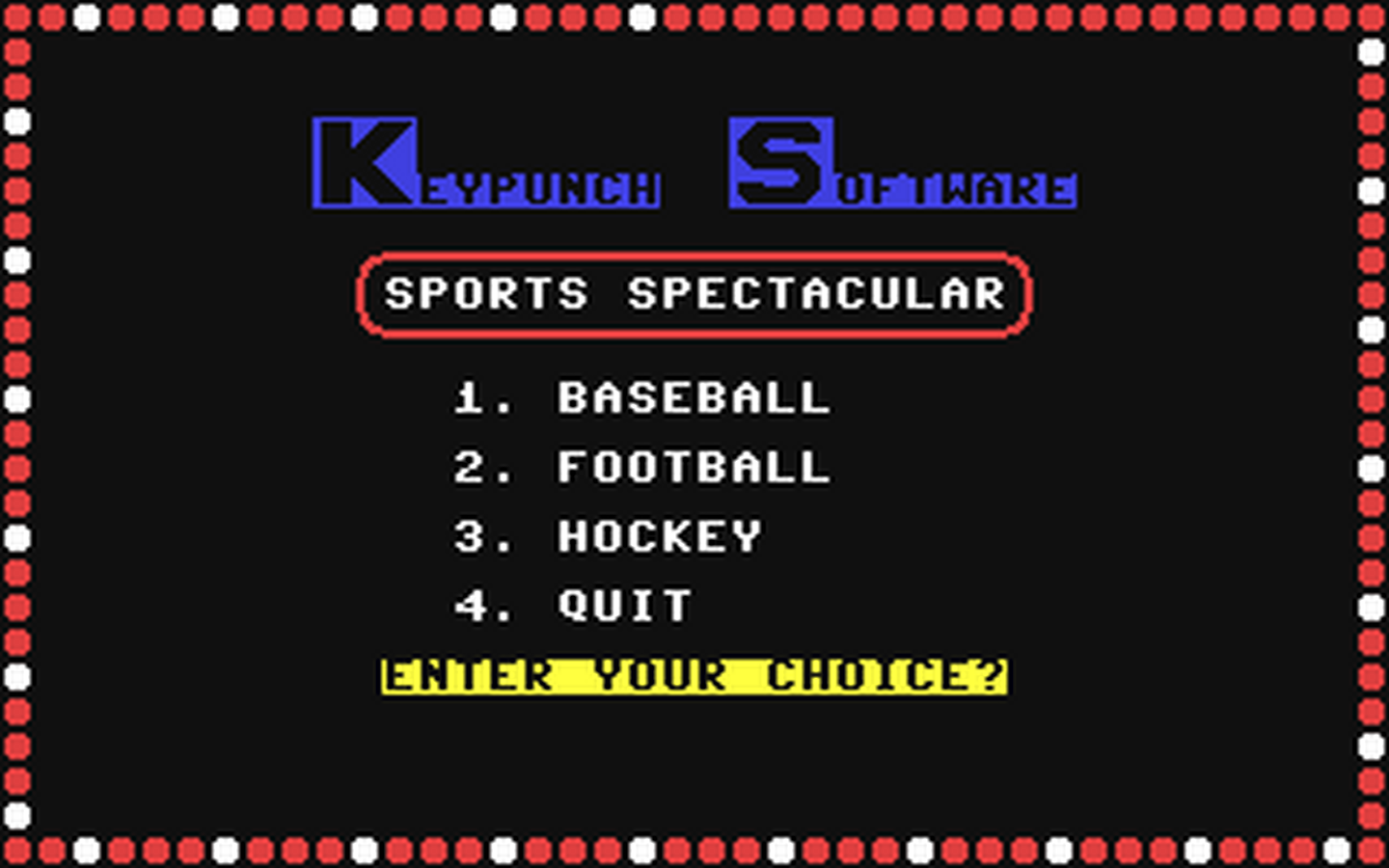 C64 GameBase Sports_Spectacular Keypunch_Software 1985