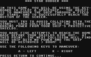 C64 GameBase Star_Dodger Datamost,_Inc. 1984