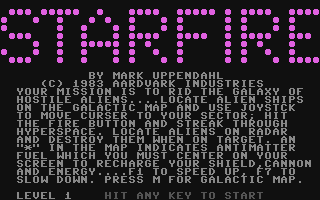 C64 GameBase Starfire Aardvark_Action_Software 1984