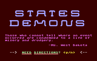 C64 GameBase States_Demons Loadstar/Softdisk_Publishing,_Inc. 1994