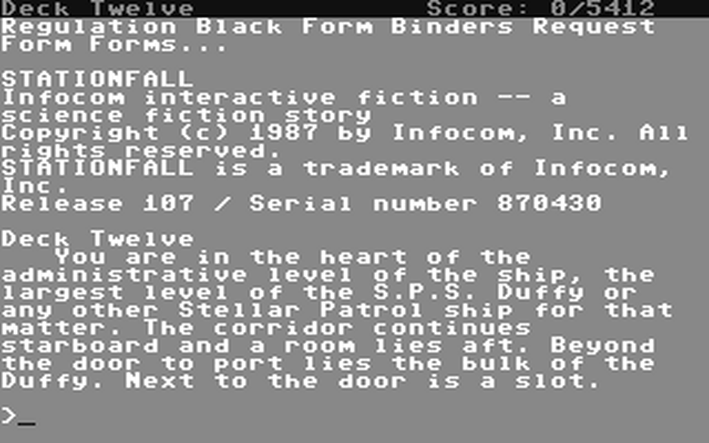 C64 GameBase Stationfall Infocom 1987
