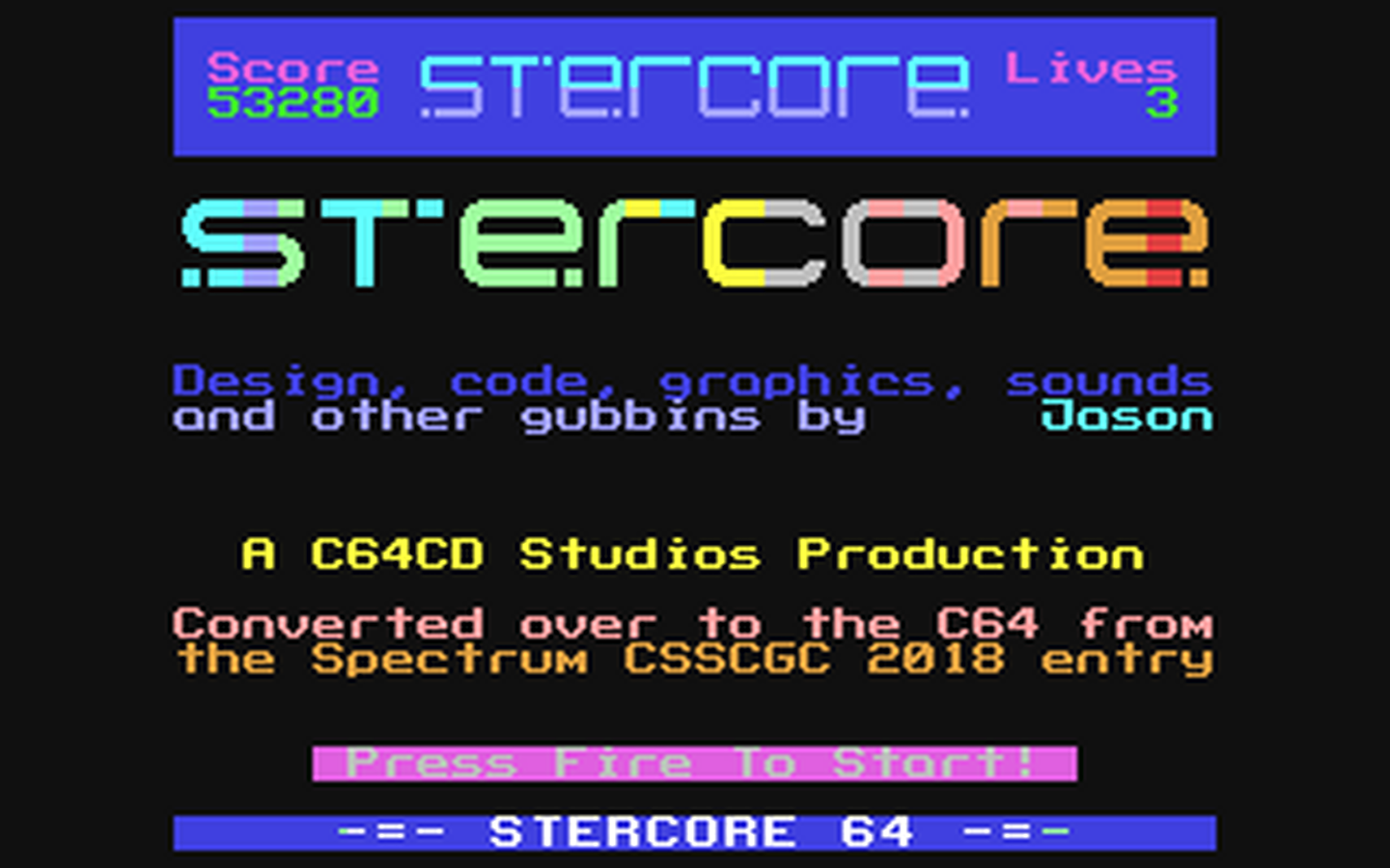 C64 GameBase Stercore_64 (Public_Domain) 2018