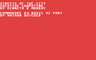 C64 GameBase Streets_of_the_City Creative_Computing 1984