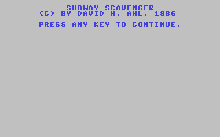 C64 GameBase Subway_Scavenger Microsoft_Press 1986