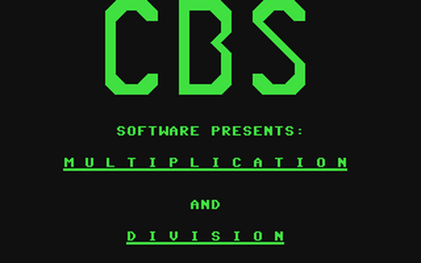 C64 GameBase Success_with_Math_-_Multiplication_and_Division CBS_Software 1983