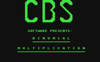 C64 GameBase Success_with_Algebra_-_Binomial_Multiplication_and_Factoring CBS_Software 1984