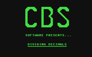 C64 GameBase Success_with_Math_-_Decimals CBS_Software 1984