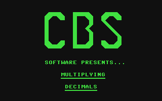 C64 GameBase Success_with_Math_-_Decimals CBS_Software 1984