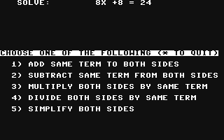 C64 GameBase Success_with_Math_-_Linear_Equations CBS_Software 1983