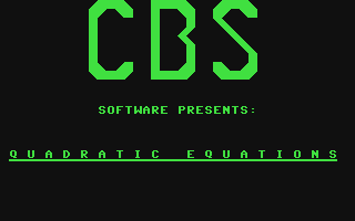 C64 GameBase Success_with_Math_-_Quadratic_Equations CBS_Software 1984