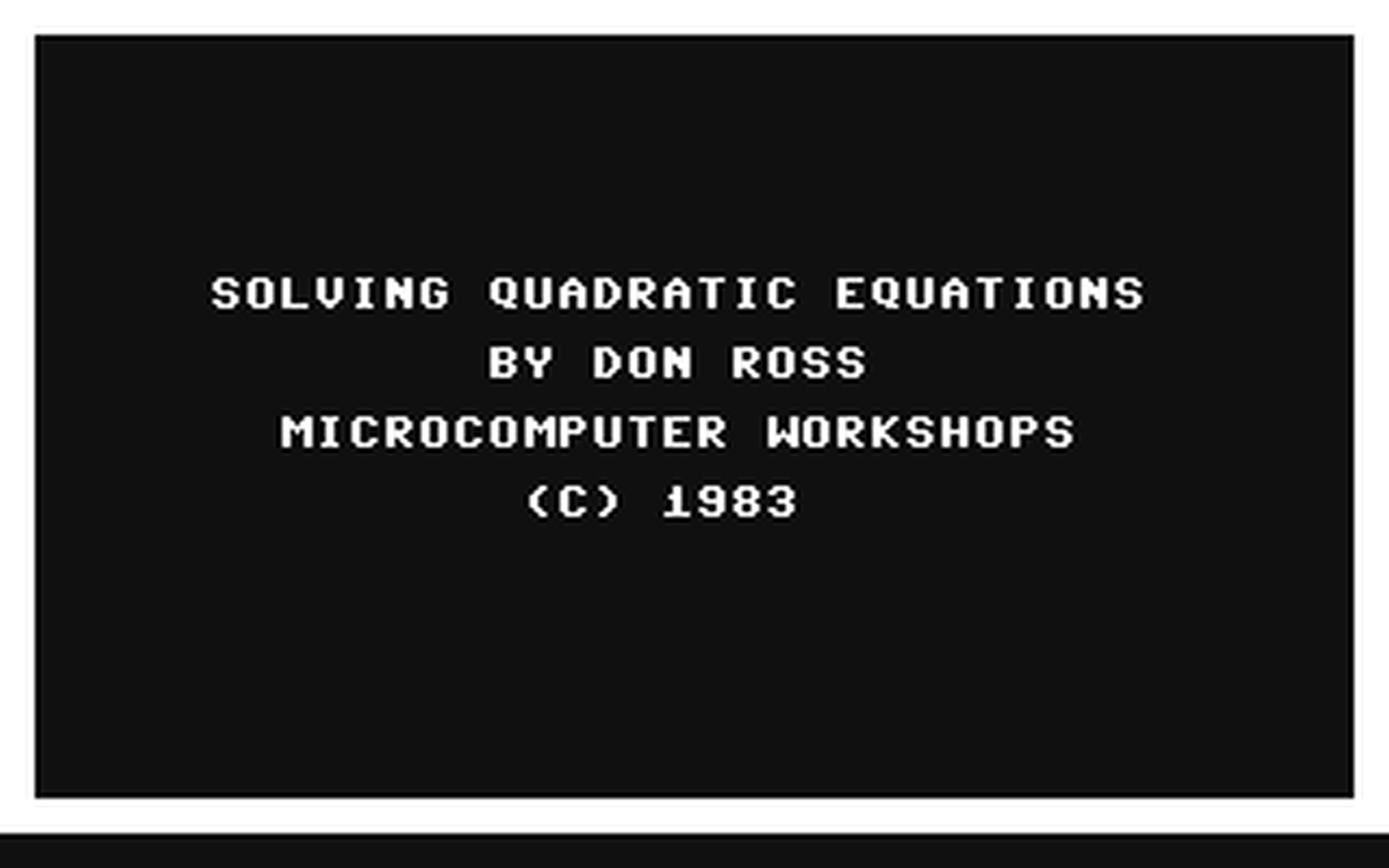 C64 GameBase Success_with_Math_-_Quadratic_Equations CBS_Software 1984